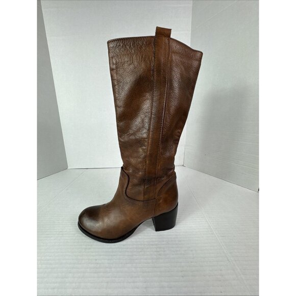 Made in Italy Women's 37 US7.5 Pullon Tall Riding Boot Burnished Distressed Leat - Picture 9 of 16